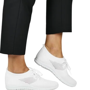 DAMSKIE PÓŁBUTY SPORTOWE WIĄZANE SIATKI NEWS 1020 BIAŁE - Półbuty damskie - miniaturka - grafika 1