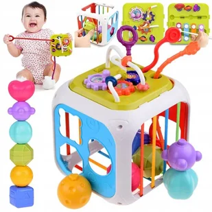 Kostka zabawka interaktywna dla malucha sorter kształty cymbałki ZA5278 - Sortery dla dzieci - miniaturka - grafika 1