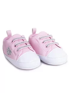 Buciki niemowlęce niechodki gumki trampki różowe z serduszkiem 6-12 miesięcy - Buty dla dziewczynek - miniaturka - grafika 1
