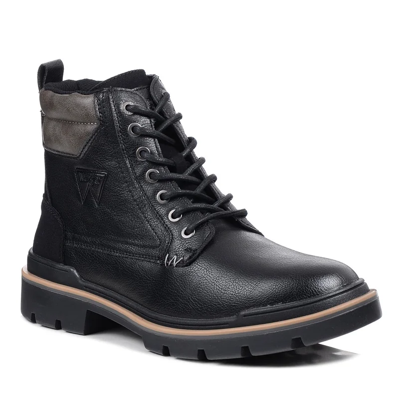 Buty męskie trzewiki zimowe Wrangler Nevada wysokie za kostkę czarne41