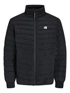 Kurtki męskie - JACK & JONES Męska kurtka pikowana Jcologan Puffer Collar, czarny, L - miniaturka - grafika 1