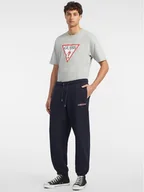 Spodnie sportowe męskie - Guess Jeans Spodnie materiałowe 165503 Niebieski Regular Fit - miniaturka - grafika 1