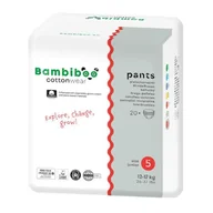 Pieluchy - Bambiboo Cottonwear Jednorazowe pieluchomajtki z bawełną organiczną, rozmiar 5 Junior (12-17kg), 20 szt. - miniaturka - grafika 1