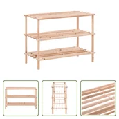 Szafki na buty - The Living Store Stojak na buty z 3 półkami z litego drewna jodłowego - miniaturka - grafika 1