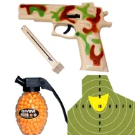 Zabawki militarne - Pistolet na kulki Pistolety + TARCZA I KULKI - miniaturka - grafika 1