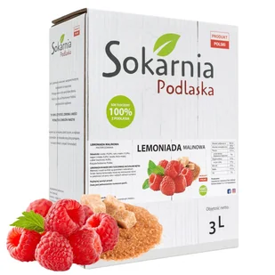 LEMONIADA MALINOWA 3l Bardzo Dobra Orzeźwiająca Tylko Naturalne Składniki - Soki i napoje niegazowane - miniaturka - grafika 1