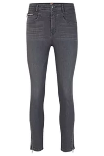 Spodnie damskie - BOSS Damskie spodnie jeansowe Kitt Skinny HRC Zip, Węgiel drzewny19, 48 - grafika 1