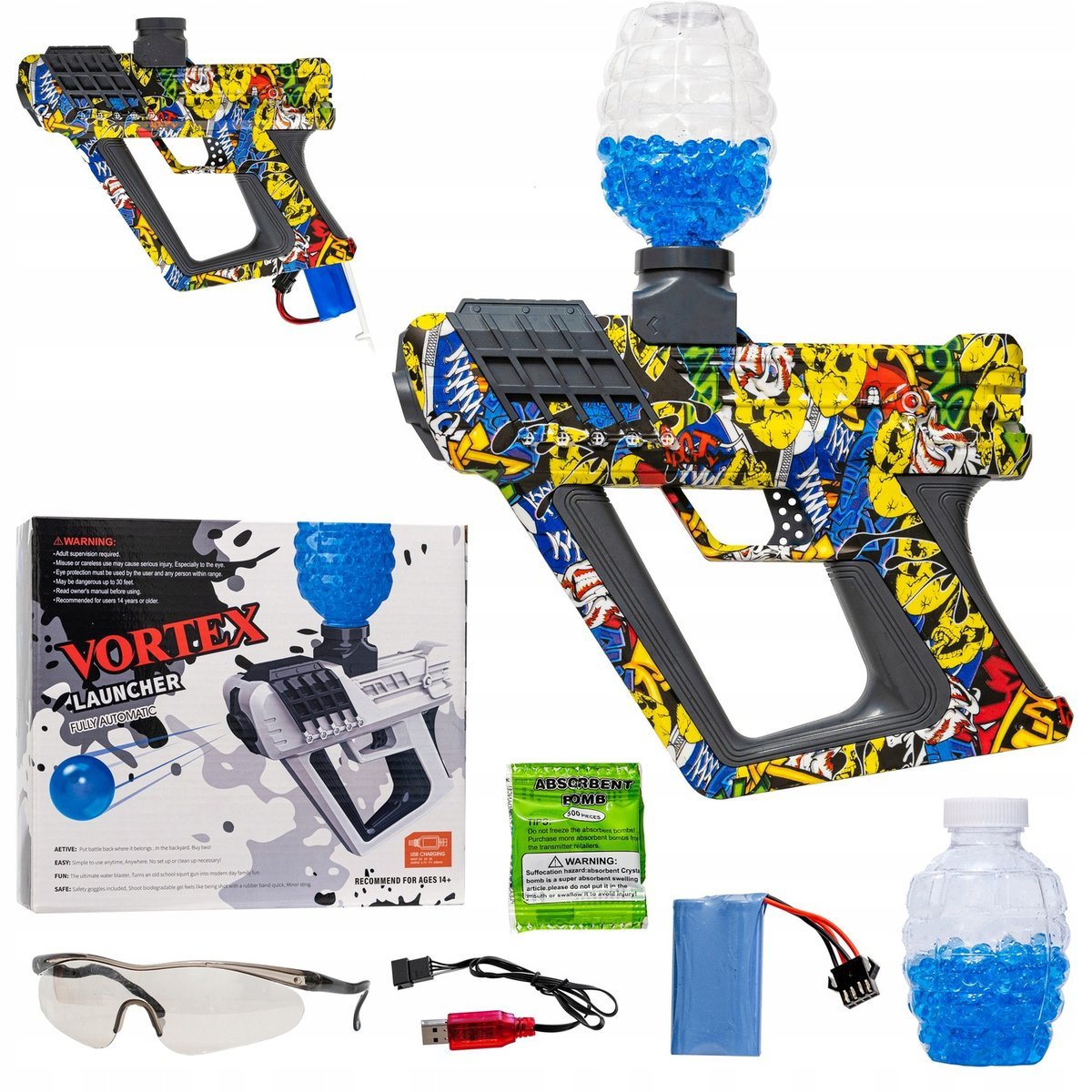 Pistolet Karabin Kosmiczny Na Kulki Żelowe Unikatowy Elektryczny Graffiti