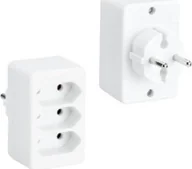 Gniazdka elektryczne - Bachmann BACHMANN multi-wtyczka 3xEuro, biała 3x2.5A/230V - miniaturka - grafika 1