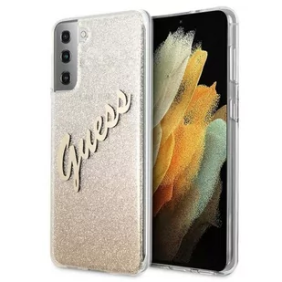 Guess Glitter Gradient Script - Etui Samsung Galaxy S21+ złoty - Etui i futerały do telefonów - miniaturka - grafika 3