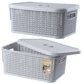 Pojemniki biurowe - Koszyk prostokątny z pokrywą Molini 6L szary, 2 szt. - miniaturka - grafika 1