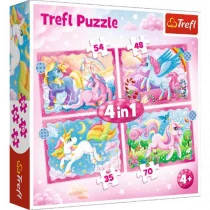 Trefl Puzzle 4w1 Jednorożce i magia 34389 34389 - Puzzle - miniaturka - grafika 1