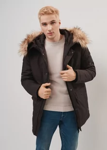 Kurtka męska czarna z kapturem - Kurtki męskie - miniaturka - grafika 1