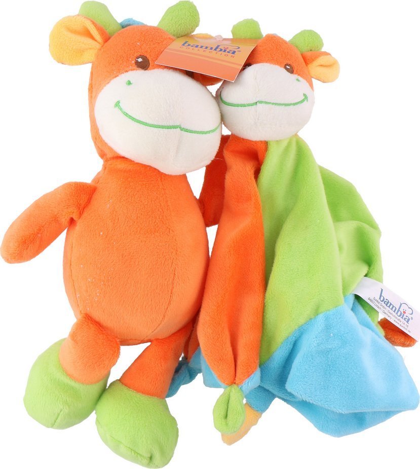 Bambia Maskotka Pomarańczowa Żyrafa i Kocyk Przytulanka