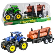 Samochody i pojazdy dla dzieci - Traktor z przyczepą z drewnem MIX Trifox - miniaturka - grafika 1