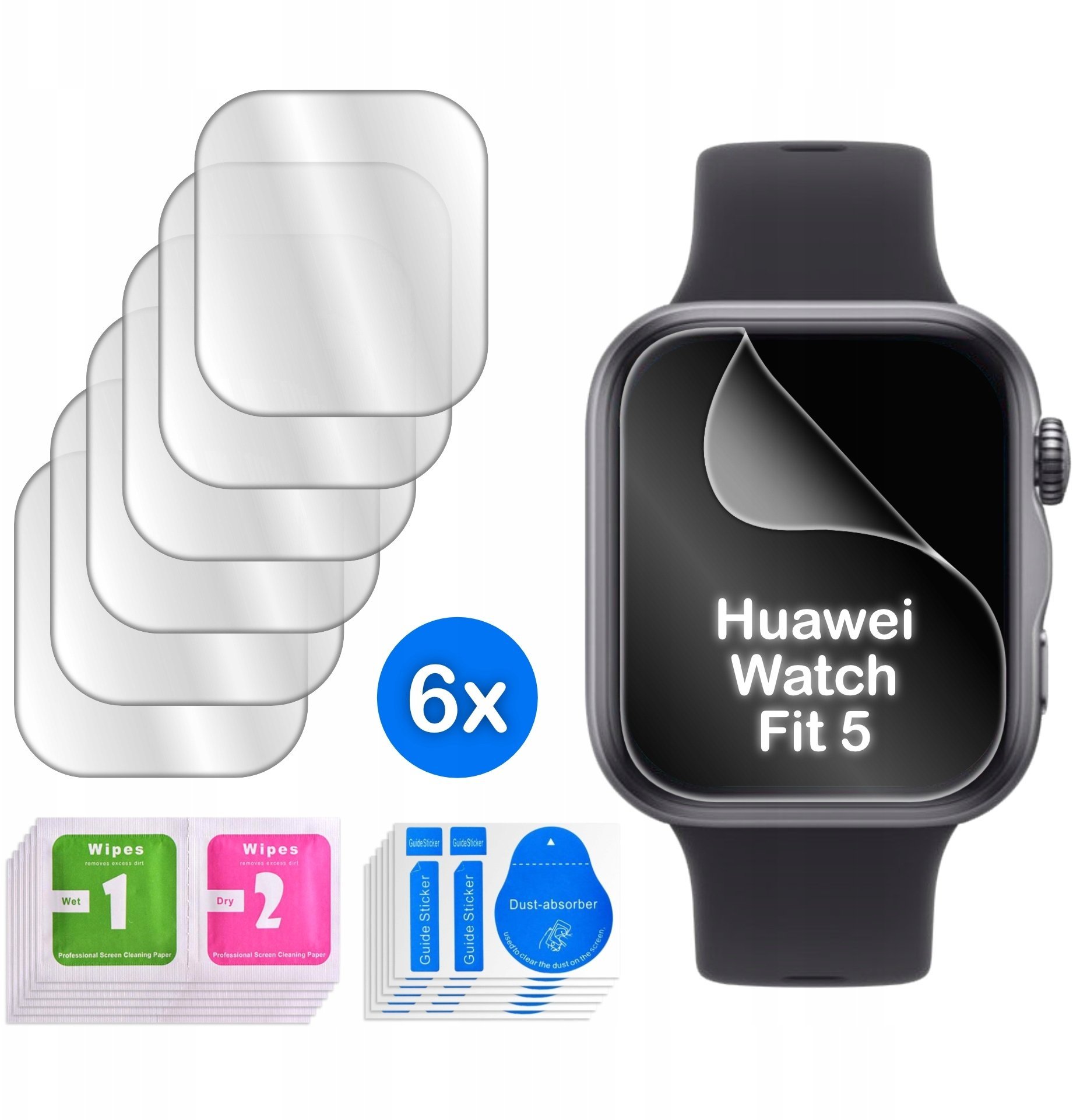 krainaGSM Folia Do Huawei Watch Fit 5 Hydrożelowa Ochronna Na Ekran 3D 6 Sztuk