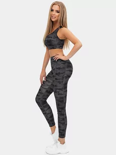 Komplet sportowy dwuczęściowy damski czarny OZONEE O/XL016/1Z - Ozonee - Dresy damskie - miniaturka - grafika 1