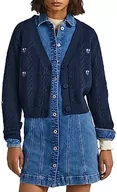 Swetry damskie - Pepe Jeans Emalynn damski sweter kardigan, Niebieski (Dulwich), XS - miniaturka - grafika 1