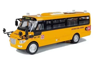 Metalowy Autobus Szkolny z silnikiem naciąganym - Samochody i pojazdy dla dzieci - miniaturka - grafika 2
