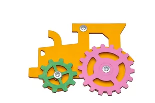 Kolorowy traktor element do tablicy sensorycznej. - Zabawki interaktywne dla dzieci - miniaturka - grafika 1