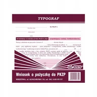 Druki akcydensowe - DRUK OFFSETOWY WNIOSEK O UDZIELENIE POŻYCZKI 2/3 A5 80 KARTEK 02070 TYPOGRA - miniaturka - grafika 1