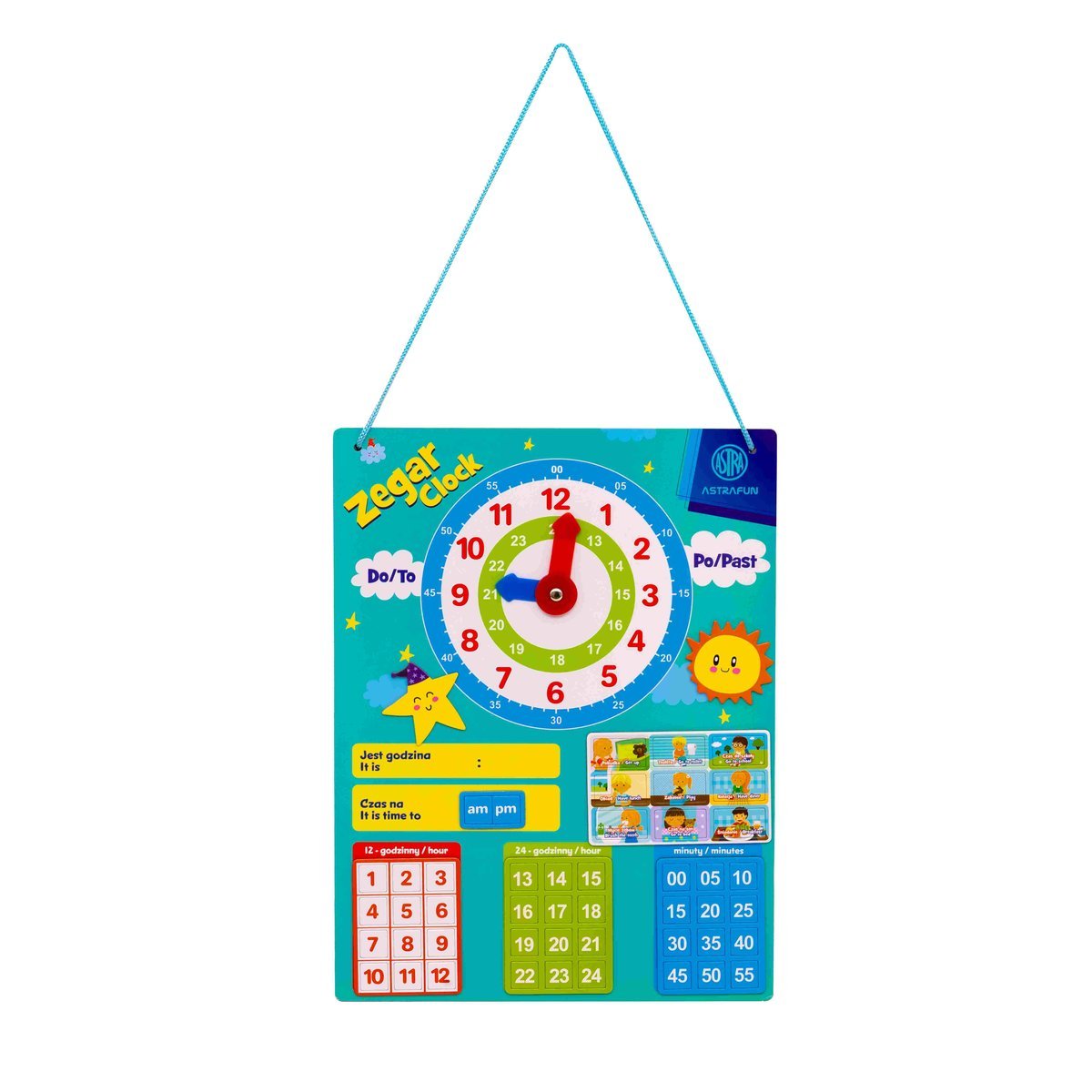 Magnetyczny Zestaw Edukacyjny Astrafun Nauka Zegara 48 Elementów