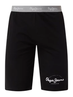Spodnie sportowe męskie - Szorty z dzianiny dresowej z paskiem z logo model ‘Spao’ - grafika 1