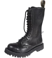 Botki męskie - glany STEEL - BLACK (15-dziurkowe) z suwakiem-36 - miniaturka - grafika 1