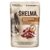 Mokra karma dla kotów - Bezzbożowa mokra karma dla kota bogata w kaczkę w sosie Shelma 85g - miniaturka - grafika 1
