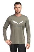 Koszulki męskie - Salewa Koszulka trekkingowa męska Solidlogo Dry LS zielona 50_L - miniaturka - grafika 1