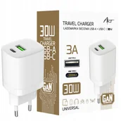 Ładowarki do telefonów - SZYBKA ŁADOWARKA SIECIOWA USB-C USB-A 30W 3A QUICK CHARGE - miniaturka - grafika 1