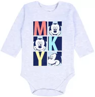 Body dla niemowląt - Szare body niemowlęce na długi rękaw Myszka Mickey DISNEY 6-9 m 74 cm - miniaturka - grafika 1