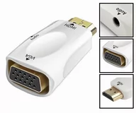 Adaptery i przejściówki - Adapter Konwerter obrazu z Hdmi na Vga audio Jack - miniaturka - grafika 1