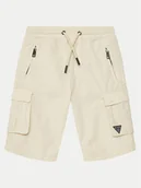 Spodenki damskie - Guess Szorty materiałowe L2RD01 D3XN0 Écru Regular Fit - miniaturka - grafika 1