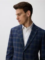 Kurtki męskie - Reserved - Marynarka slim fit w kratę - granatowy - miniaturka - grafika 1