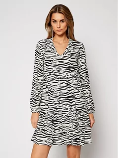 Sukienki - Pinko Sukienka codzienna Zebra 20202 PRR 1N133V 8495 Biały Regular Fit - grafika 1