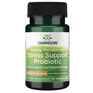Swanson Happy Microbiome Stress Support Prob. 60vc - Przeziębienie i grypa - miniaturka - grafika 1