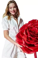 Kombinezony - Trendyol Kombinezon damski, jednokolorowy, tkany kombinezon, Ecru, 36 - miniaturka - grafika 1