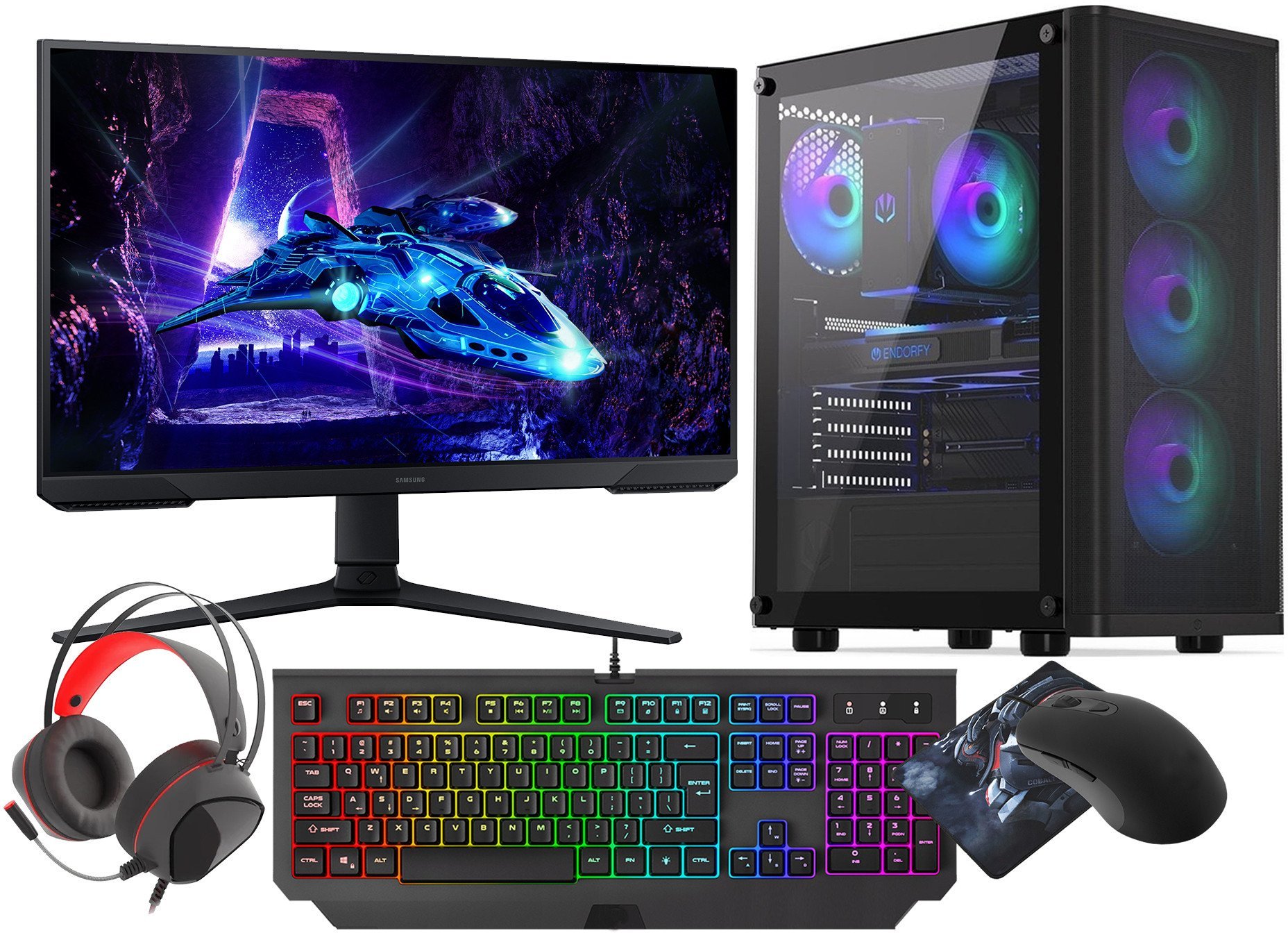 Gaming Set RGB Ryzen 7 5700X RTX 5060 32GB 1TB WiFi 6 W11 24