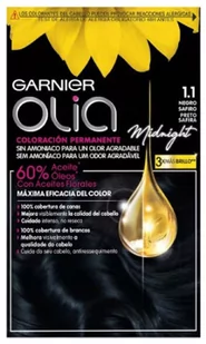Farba kremowa bez utleniacza Garnier Olia Permanent Coloring 1.10 Black Sapphire 60 ml (3600542306997) - Farby do włosów i szampony koloryzujące - miniaturka - grafika 1