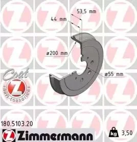 Bęben hamulcowy ZIMMERMANN 180510320 424748 CITROEN C1  05 - Bębny hamulcowe - miniaturka - grafika 1