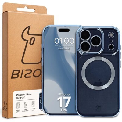 Etui BIZON Case GuardO do iPhone 17 Pro Przezroczysto-niebieski