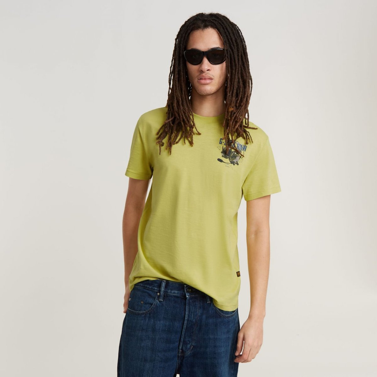t-shirt uomo g-star d24687-c372 headphones g306 linden green
