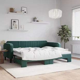 Sofa rozsuwana, ciemnozielona, 90x200 cm, aksamit Lumarko! - Łóżka Sofa rozsuwana, ciemnozielona, 90x200 cm, aksamit Lumarko! - Łóżka - miniaturka - grafika 1