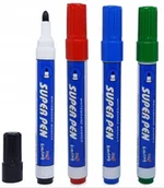 Przybory szkolne - Markery suchościeralne mazaki pisaki do białej tablicy x4 sucho ścieralne - miniaturka - grafika 1