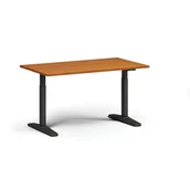 Stoły i stoliki do biura - Stół z regulacją wysokości, elektryczny, 675-1325 mm, blat 1400x800 mm, podstawa czarna, czereśnia - miniaturka - grafika 1