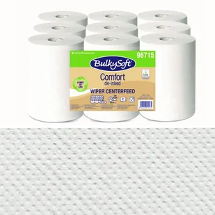 Ekologiczny ręcznik papierowy mini 60m biały 2 warstwy w roli do systemu one-to-one Bulkysoft Comfort de-inked 9 rolek - Ręczniki papierowe - miniaturka - grafika 1