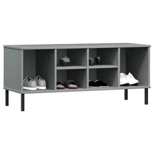 Lumarko Szafka na buty OSLO, metalowe nóżki, szara, 106x35x45 cm - Szafki na buty - miniaturka - grafika 4
