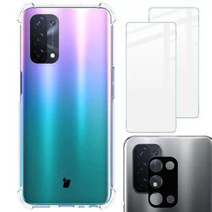 Bizon Etui + 2x szkło + obiektyw Case Clear Oppo A74 5G / A54 5G przezroczyste BCCOPA745GCL - Etui i futerały do telefonów - miniaturka - grafika 1