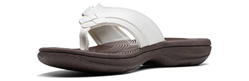 Clarks Breeze Sea japonki damskie, Białe, 38.5 EU wąskie